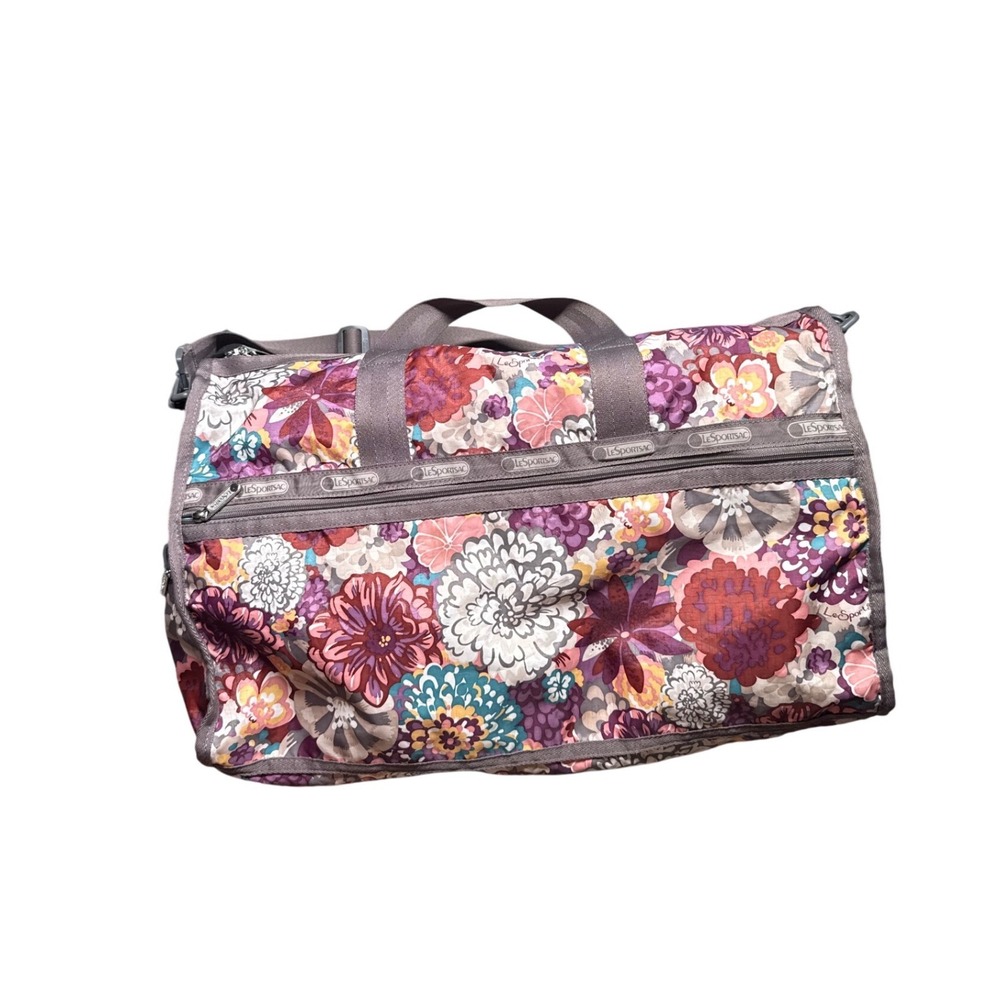 LeSportsac Floral Weekender Duffle Bag Multicolor Nylon Travel Tote Large